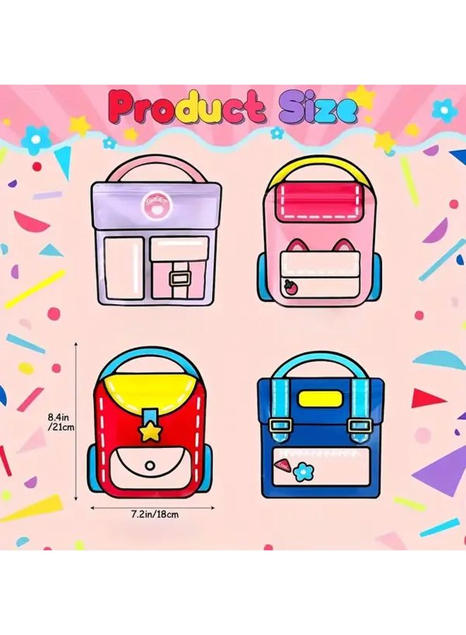 50pcs Colorful Clear Window Plastic Gift Bags Self Sealing Backpack Design For Snacks Candy Party - Image 3